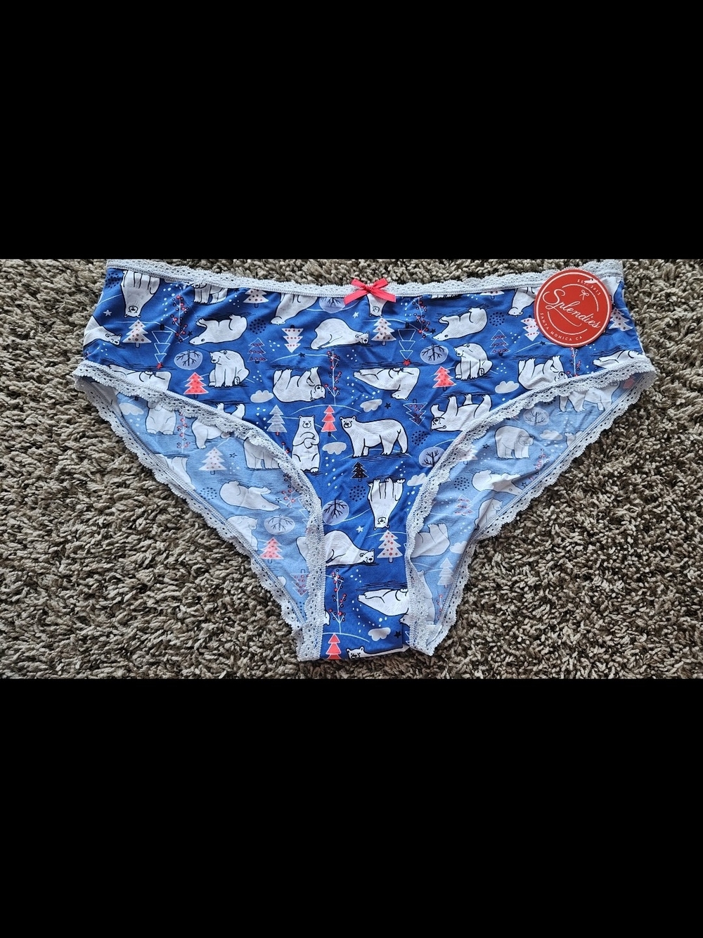 Splendies Women's Size 4x Polar Bear Print Blue Panties